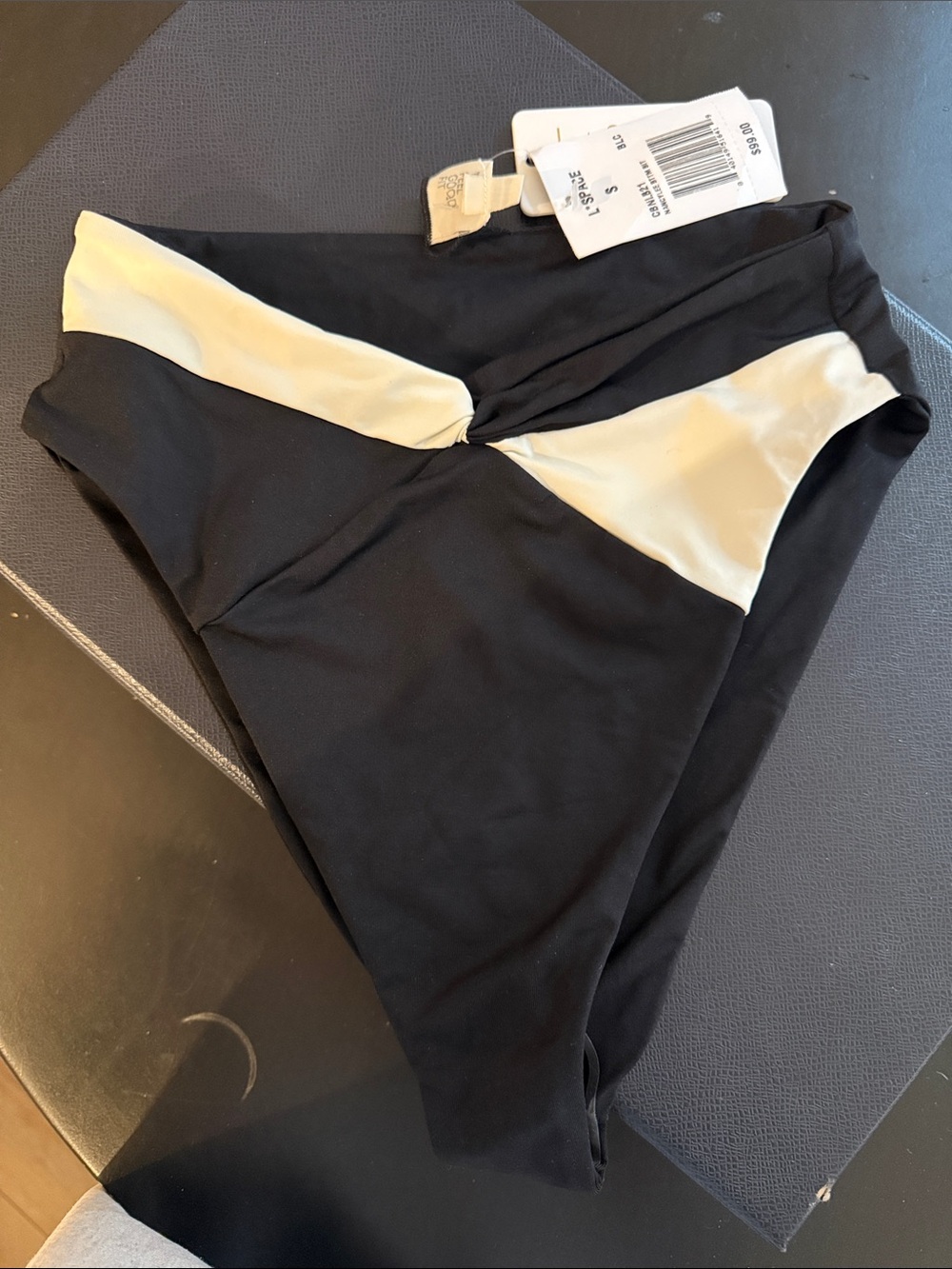 l*space Black and Cream High-Waist Bikini Bottom